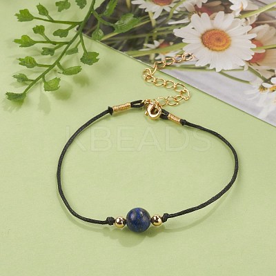 Natural Lapis Lazuli(Dyed) Beaded Bracelets BJEW-JB05505-04-1