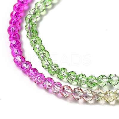 Transparent Gradient Color Glass Beads Strands GLAA-H021-01B-22-1