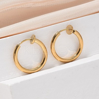 Ion Plating(IP) 304 Stainless Steel Clip-on Earrings EJEW-M218-03B-G-1