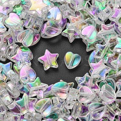 30OPcs 2 Style Eco-Friendly Transparent Acrylic Beads TACR-YW0001-71-1