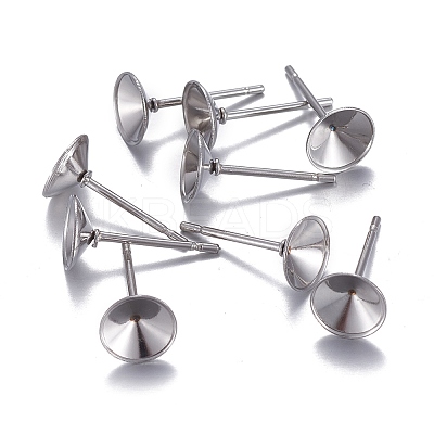 Non-Tarnish 304 Stainless Steel Post Stud Earring Settings LS-X-STAS-L238-082E-P-1