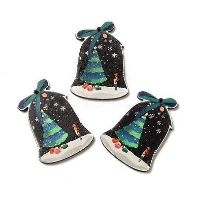 Single Face Printed Wood Big Pendants WOOD-H102-02A-1