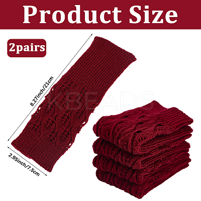 2 Pairs Acrylic Fiber Yarn Knitting Fingerless Gloves AJEW-DJ0001-65C-1