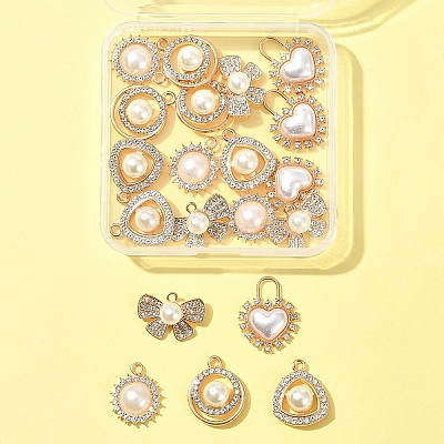 20Pcs 5 Styles Alloy Rhinestone Charms ALRI-FS0001-06-1