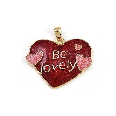 Brass Enamel Pendants KK-D424-31A-G-1