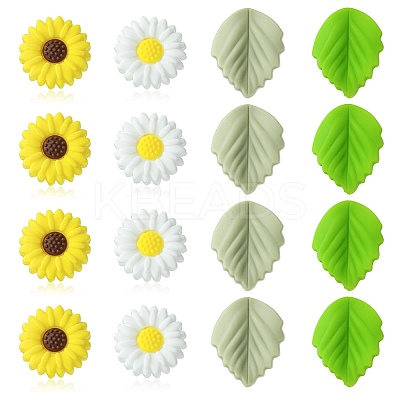 20Pcs 4 Styles Food Grade Eco-Friendly Silicone Focal Beads SIL-CJ0001-21-1