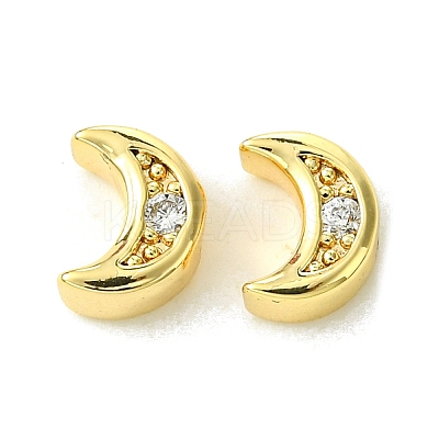 Brass Micro Pave Cubic Zirconia Beads FIND-Z035-16G-1