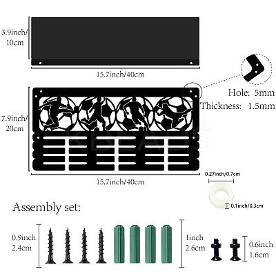 Rectangle Iron Medal Hanger Holder ODIS-WH0052-054-1