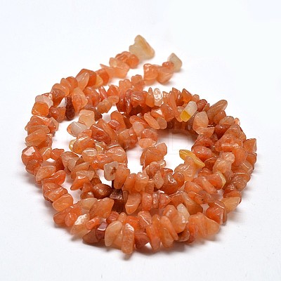 Chip Natural Red Aventurine Beads Strands G-N0134-10B-1