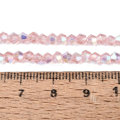 AB Color Plated Transparent Glass Beads Strands GLAA-G127-01-01D-1