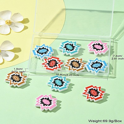10Pcs 5 Colors Silicone Focal Beads SIL-CJ0001-57-1