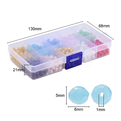 500Pcs 10 Style Opaque Solid Color & Electroplate Glass Beads EGLA-YW0001-20B-1