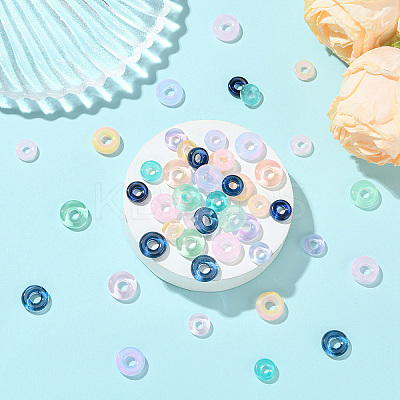 50Pcs 10 Styles Transparent Glass European Beads GLAA-YW0005-96-1
