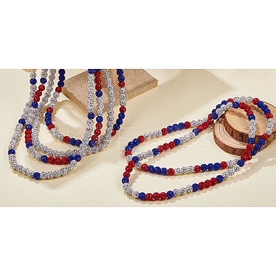 Polymer Clay Rhinestone Round Beaded Necklaces NJEW-SW00049-02-1