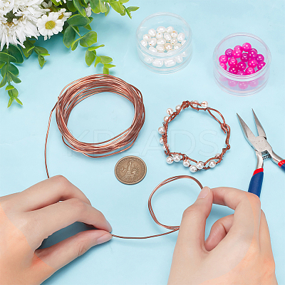 Red Copper Craft Wire LS-CWIR-WH0017-02B-1