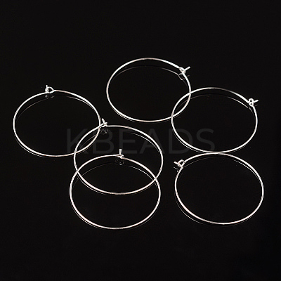 Silver Color Plated Brass Earring Hoops X-EC067-4S-1