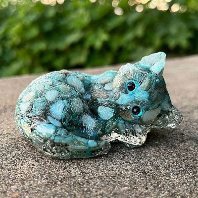 Resin Sleeping Cat Display Decoration PW-WG90471-02-1