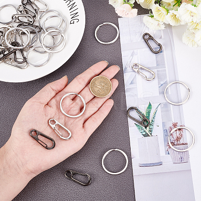 20Pcs 2 Colors Zinc Alloy Rock Climbing Carabiners KEYC-AR0001-02-1
