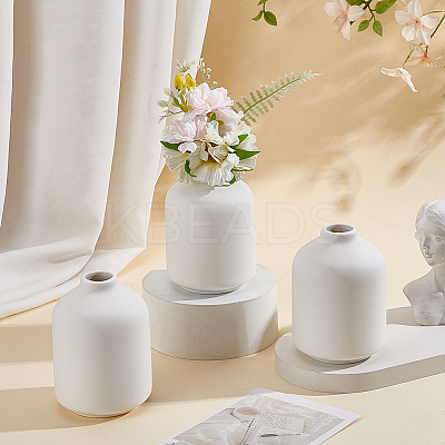 Ceramic Whiteware Vase Ornaments AJEW-WH0609-333-1