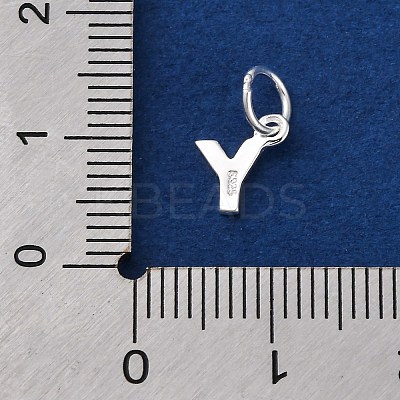 925 Sterling Silver Letter Charms LS-STER-C012-01S-Y-1