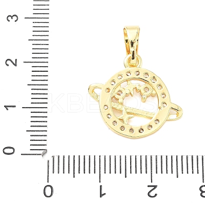 Brass Micro Pave Cubic Zirconia Pendants KK-D357-16D-G-1