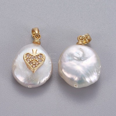 Natural Cultured Freshwater Pearl Pendants KK-L187-11G-1