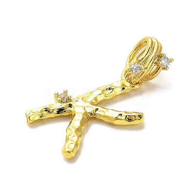 Rack Plating Brass Micro Pave Cubic Zirconia European Dangle Charms KK-L210-015G-K-1