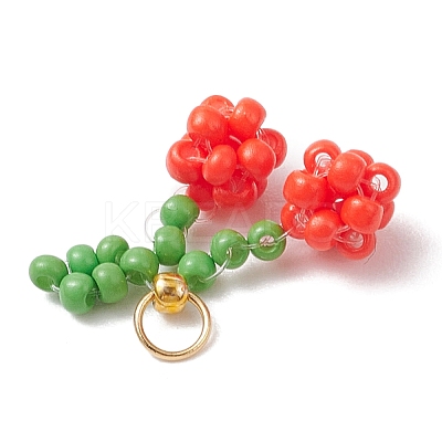 Glass Seed Beaded Pendants PALLOY-MZ00485-1