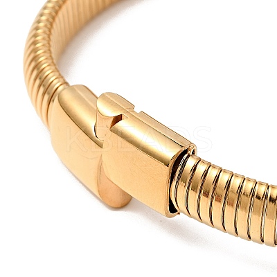 Ion Plating(IP) 304 Stainless Steel Stretch Flat Snake Chain Bracelet with Magnetic Clasp for Men Women BJEW-E009-12G-02-1