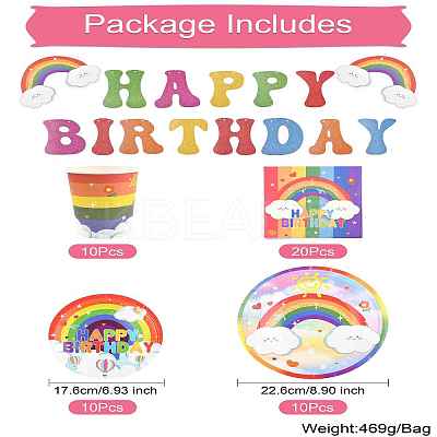 Rainbow Theme Birthday Party Decoration Sets ST-CJ0030-01-1