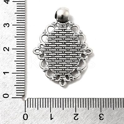 Tibetan Style Alloy Pendant Cabochon Settings TIBEP-N003-31AS-1