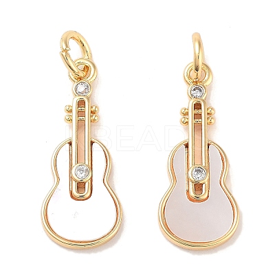 Brass Micro Pave Clear Cubic Zirconia Pendants KK-B102-21G-1