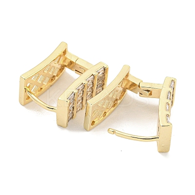 Brass Micro Pave Clear Cubic Zirconia Hoop Earrings for Women EJEW-S228-02G-1