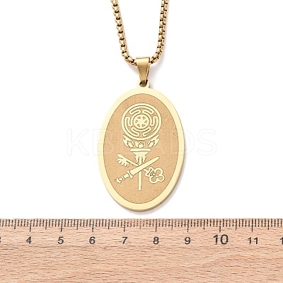 304 Stainless Steel Pendant Necklaces NJEW-B153-02C-G-1