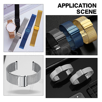 Rectangle 304 Stainless Steel Watch Band Clasps STAS-UN0009-57P-1