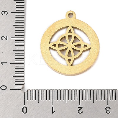 Preserved Fresh Flower 304 Stainless Steel Rhinestone Pendants STAS-S139-01G-07-1