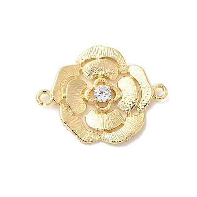 Brass Pave Glass Connector Charms KK-Z073-32G-01-1