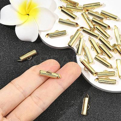 SHEGRACE Brass Slide On End Clasp Tubes XGRQ1R533-357G-1