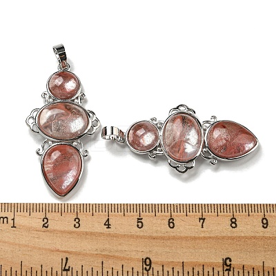 Cherry Quartz Glass Pendants G-Q158-04I-1