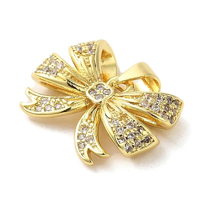 Brass Micro Pave Clear Cubic Zirconia Pendants FIND-Z041-09G-1