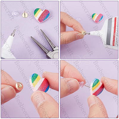 100Pcs 304 Stainless Steel Stud Earring Findings STAS-BBC0004-84-1