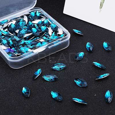 Pointed Back Glass Rhinestone Cabochons RGLA-OC0001-08H-1