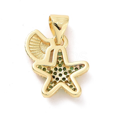 Brass Micro Pave Cubic Zirconia Charms KK-G444-02G-05-1
