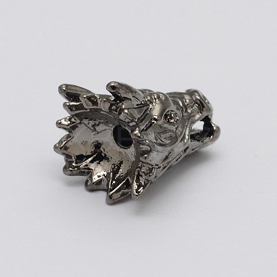 Dragon Head Alloy Beads PALLOY-O059-04-1