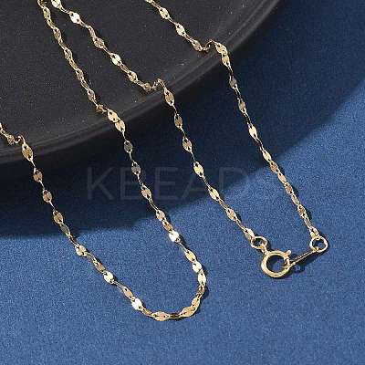Brass Dapped Chain Necklaces for Women Men NJEW-Z068-11G-1
