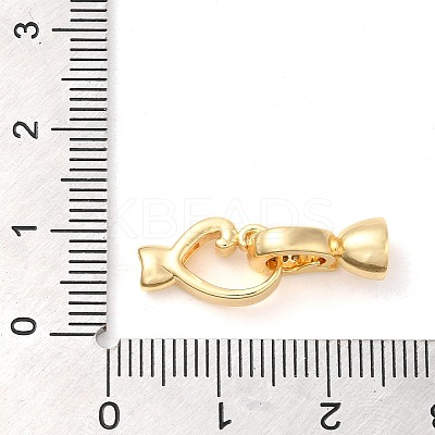 Brass Micro Pave Clear Cubic Zirconia Fold Over Clasps KK-M270-06G-1
