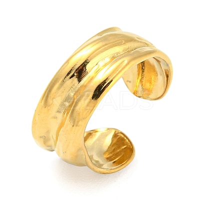 Real 18K Gold Plated Stainless Steel Cuff Earrings LS-EJEW-D072-01E-G-1