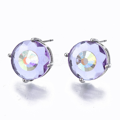 Brass Stud Earrings GLAA-S193-039B-P-1
