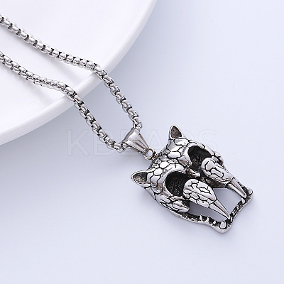 Vintage Men's Punk 304 Stainless Steel Animal Pendant Necklaces PN8087-1