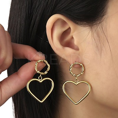 Ion Plating(IP) 304 Stainless Steel Dangle Stud Earrings EJEW-K269-11G-1
